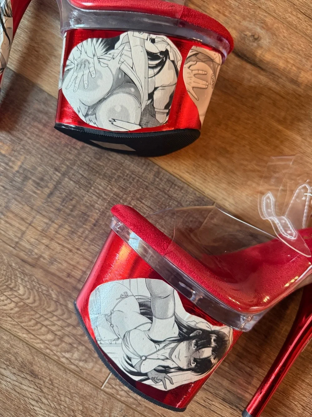 Stripper Exotic Dancer Pole Sexy Anime Hentai Pleaser Heels New Size 8 Custom